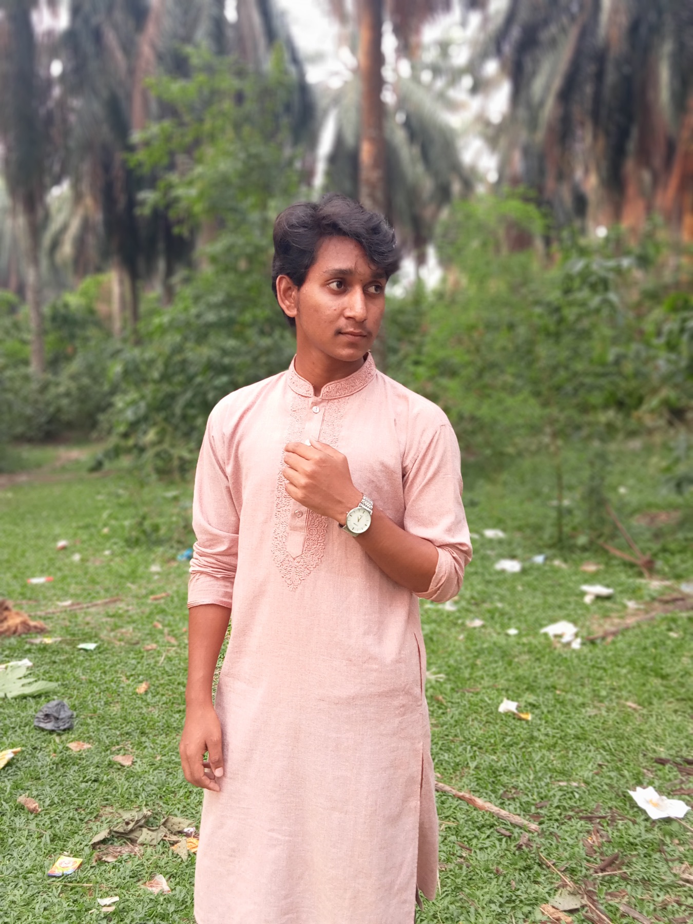 Outdoor full length traditional portrait